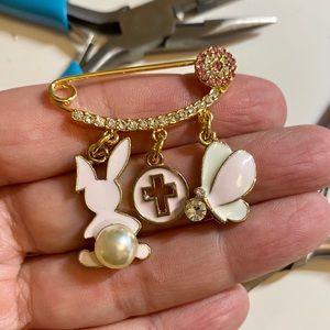 Adorable handmade Christian baby pin